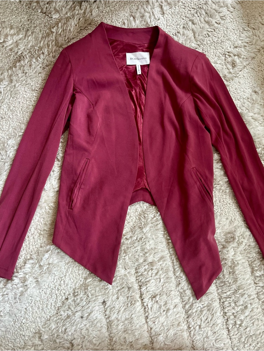 BCBGeneration Women's Wine Open-Front Blazer